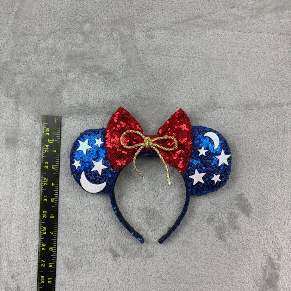 Disney Sorcerer Mickey Mouse Custom Made Sequin Ears Headband Adult Size - Picture 5 of 6